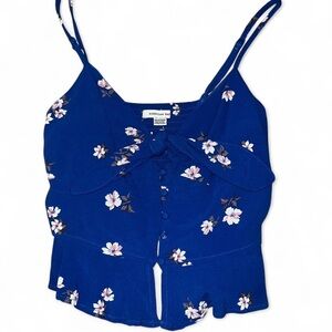 American Eagle Dark Blue Floral Tank